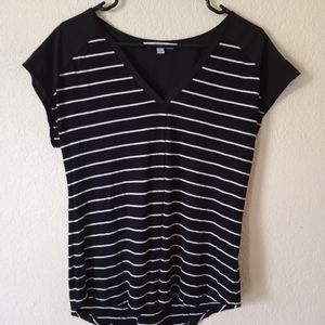 Adrienne Vittadini women short sleeve, black and white striped